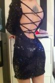Vestido em  paillette preto